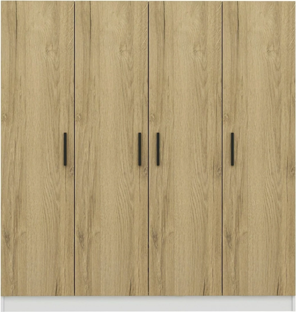 Dollap Skye Decor, ngjyrë arre dhe e bardhë, 180x190x52cm