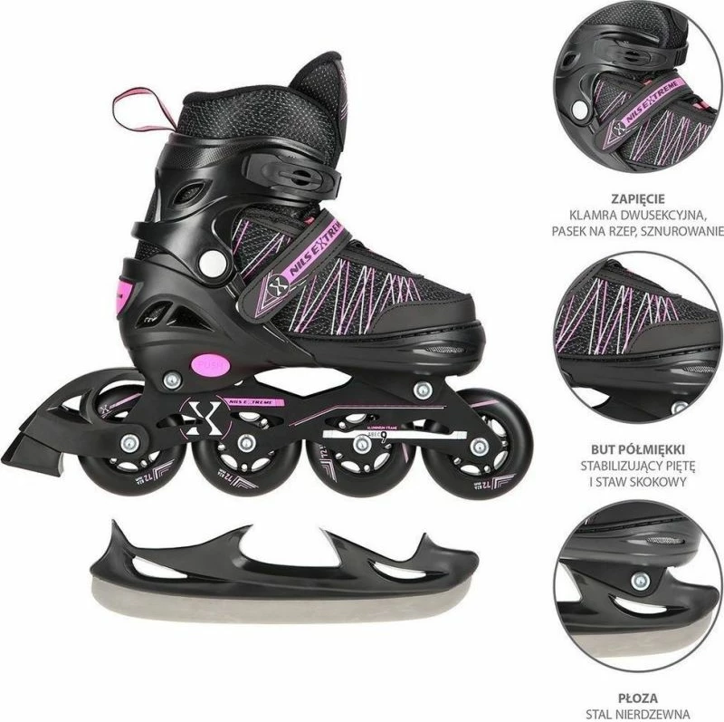 Rollera për fëmijë Nils Extreme, rozë