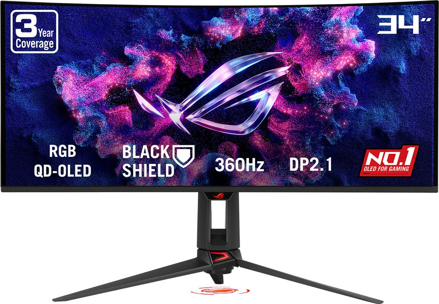 Monitor gaming ASUS ROG Swift OLED PG34WCDN, 34", QD-OLED, 3440x1440, 360Hz, 0.03ms, i zi