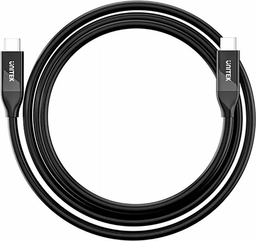 Kabllo USB-C Unitek USB4.0 PD 240W 40 Gbps 8K 2 m, e zezë