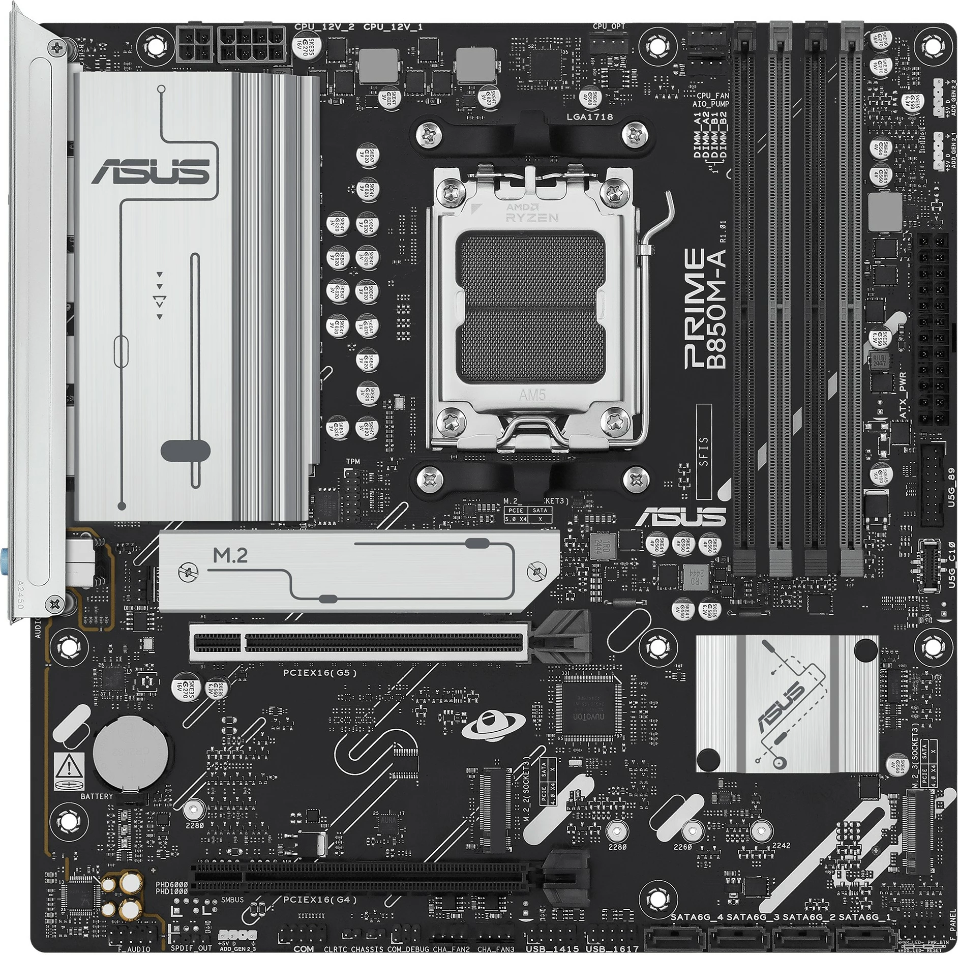 Pllakë amë ASUS PRIME B850M-A-CSM, micro ATX, Intel