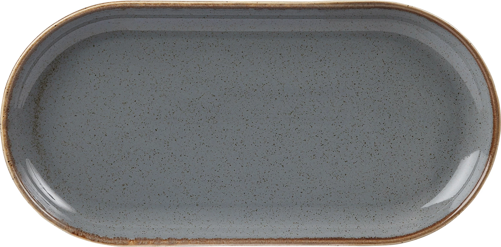 Pjatë servirjeje ovale Porland Seasons Stone 300x150 mm porcelan, gri e errët, set 6 copë