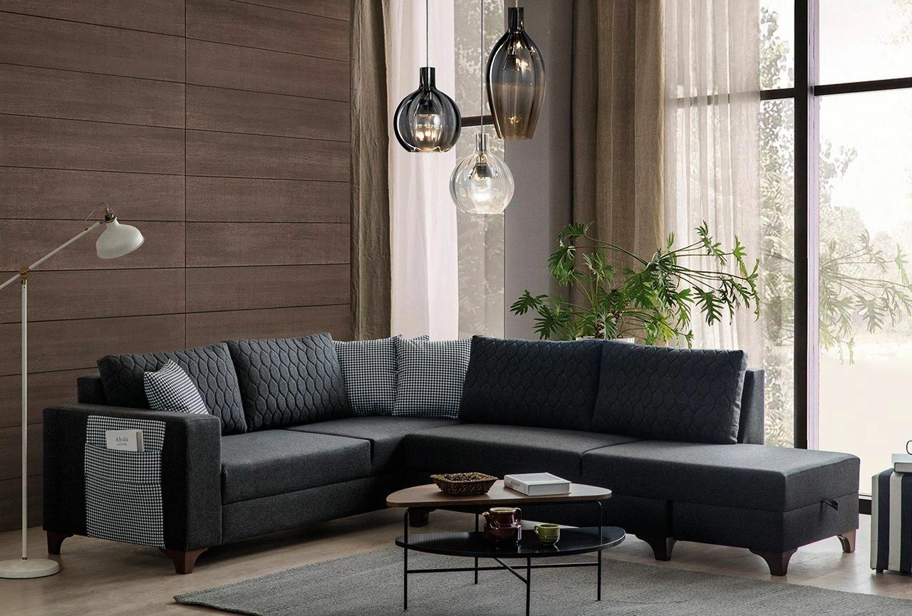 Kënd-sofë krevati Loft, anthracite, Atelier del Sofa
