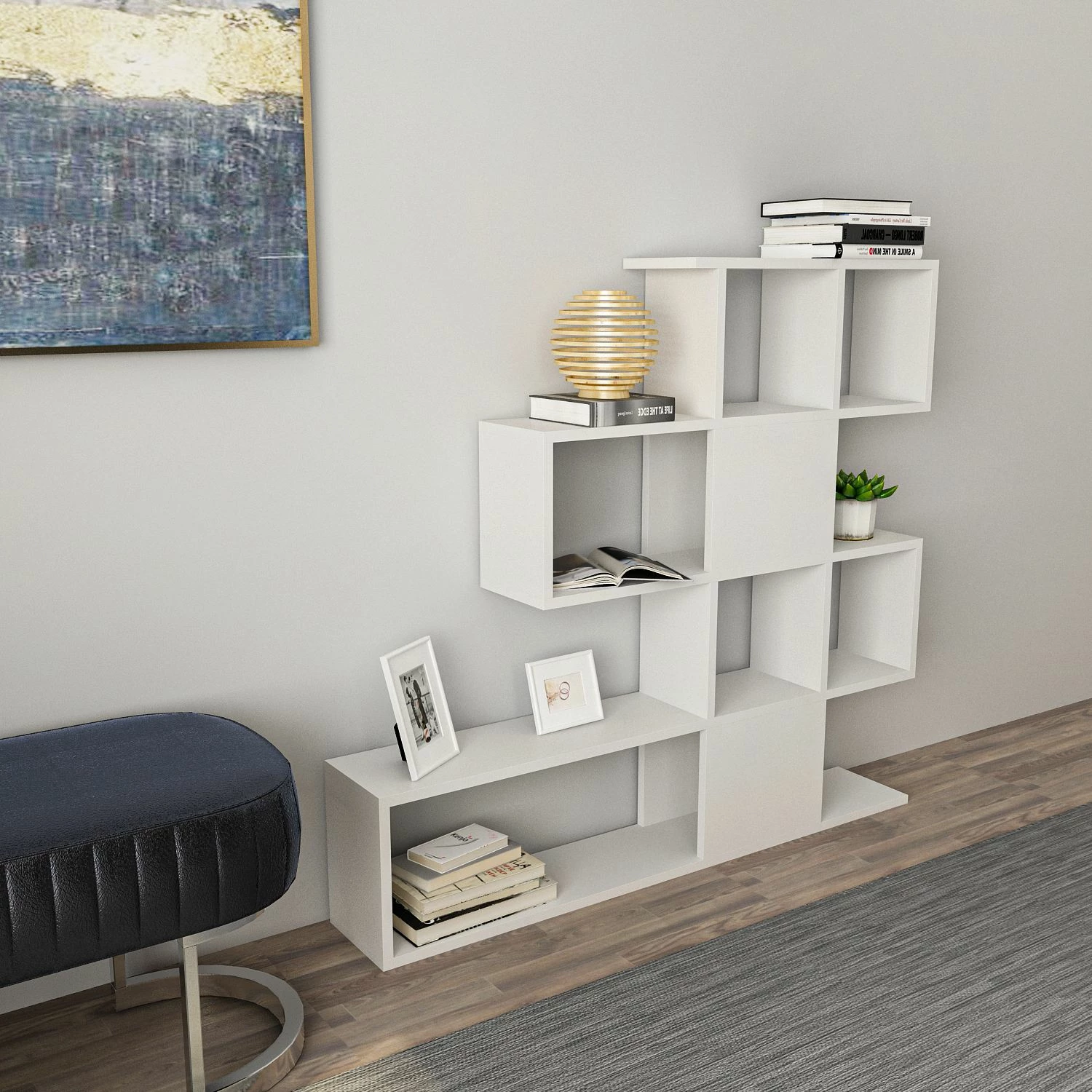 Raft librash Hanah Home, Karlin, i bardhë