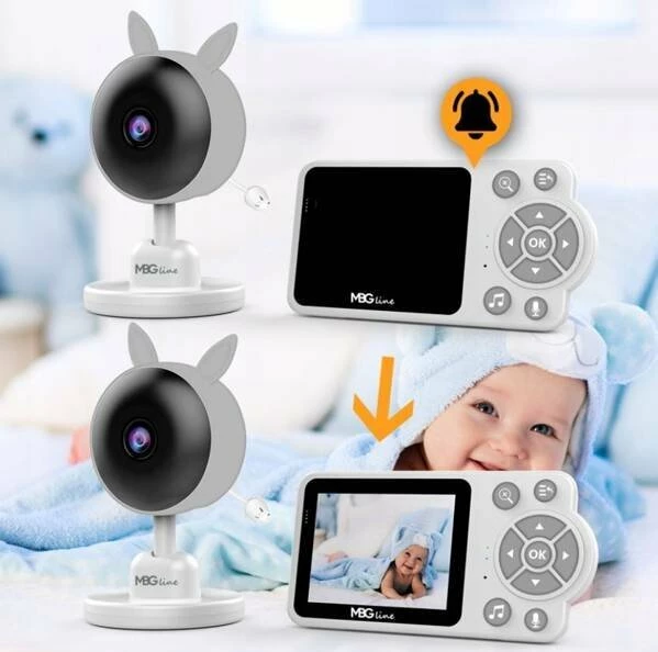 Monitor bebe MBG Line Care C3, 2.8\" LCD, wireless 2.4GHz, kamerë 480p, night mode, ZOOM 2x/4x, bateri 2600mAh, i bardhë