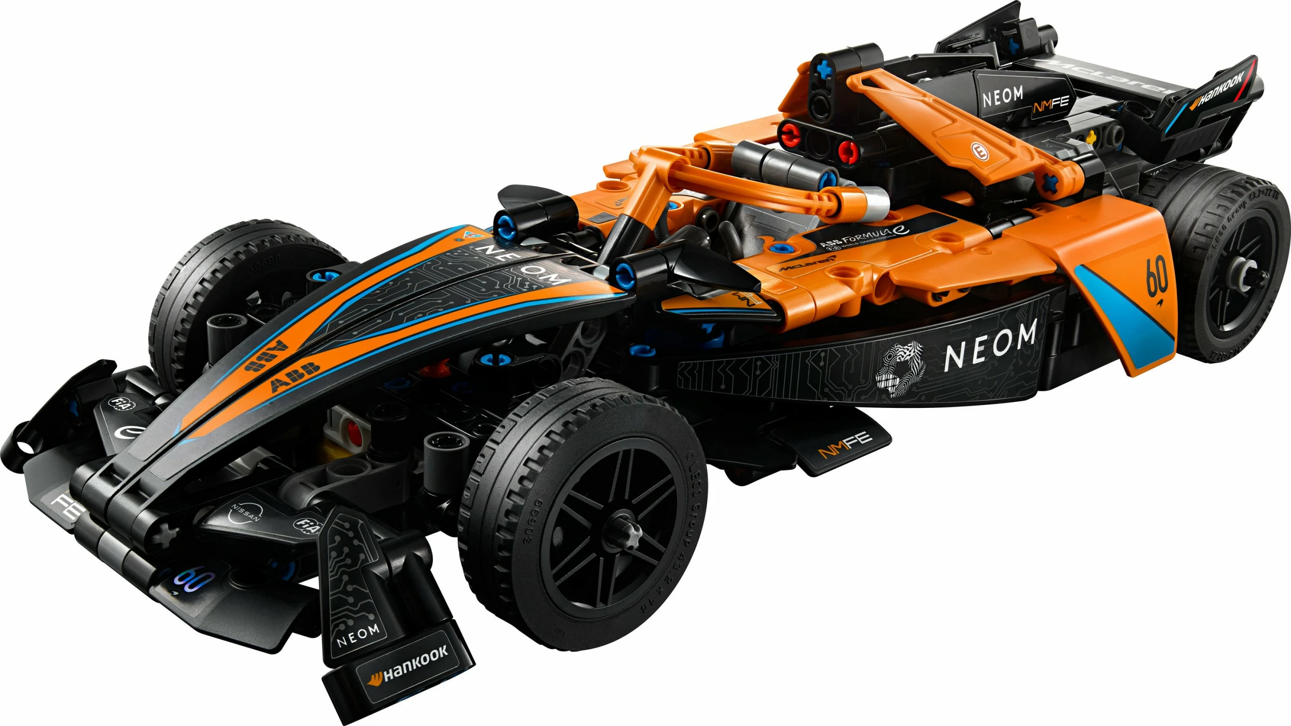 Set ndërtimi LEGO Technic NEOM McLaren Formula E 42169, 452 pjesë, pull-back, shumëngjyrësh