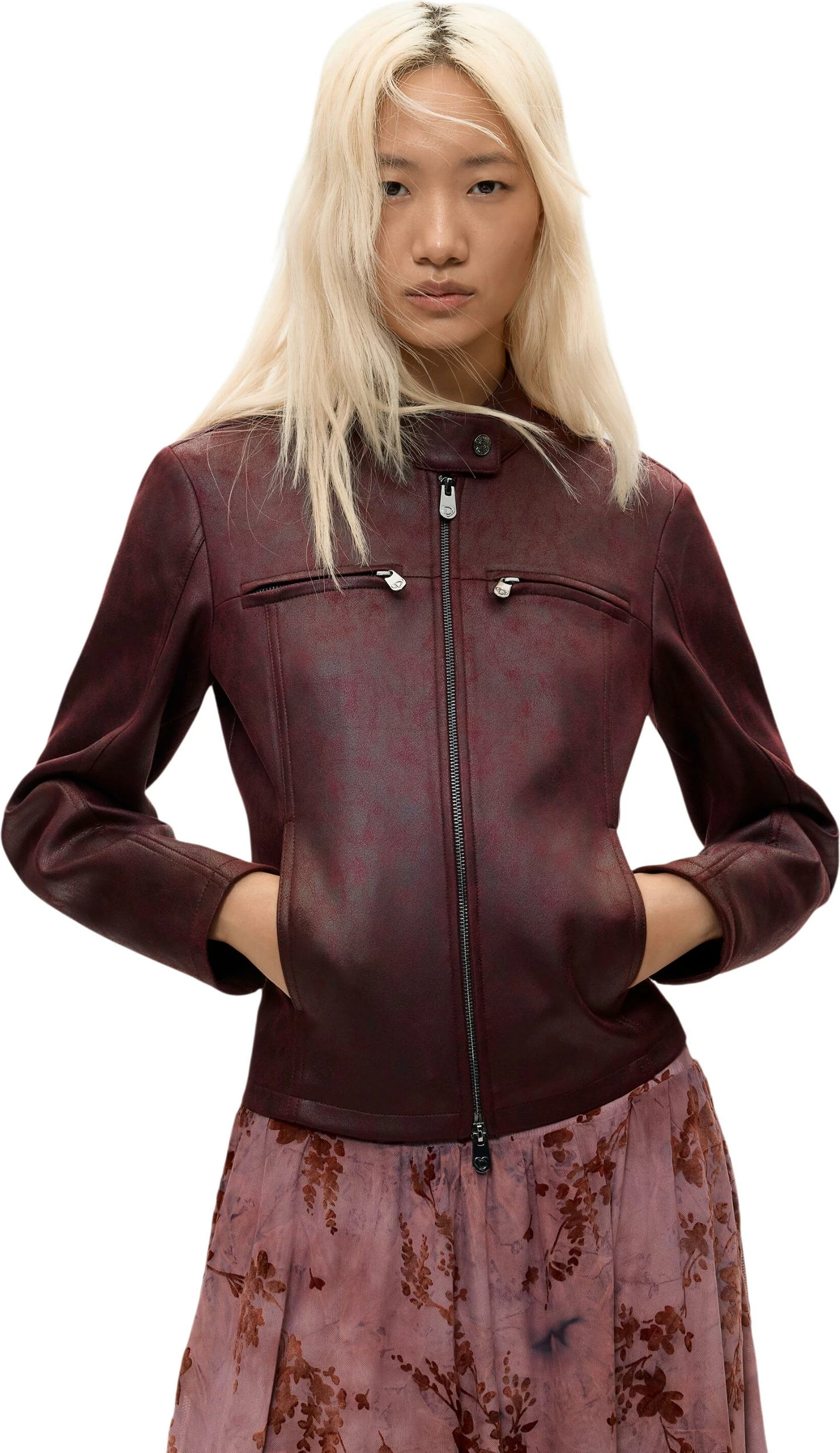 Jakne për femra Desigual CHAQ_BIKERCY 26WWEW09, vjollcë rrushi