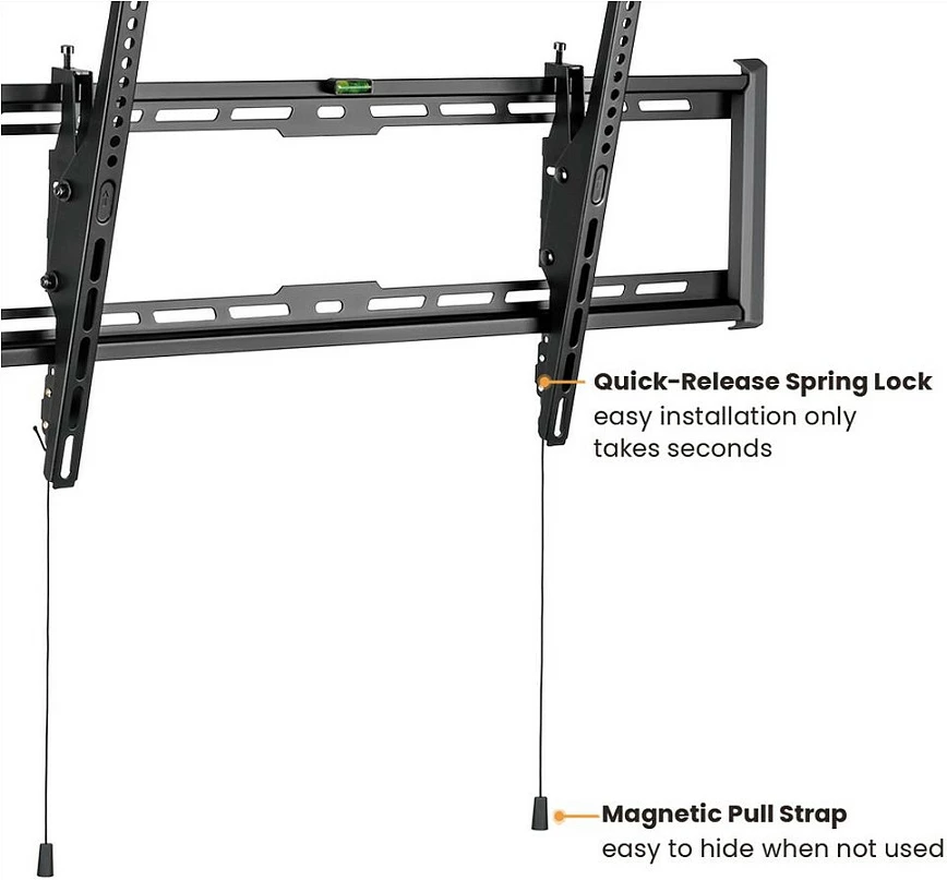 Mbajtëse muri për TV VALUE, tilt, 43-90", VESA deri 800x400, 75 kg, e zezë
