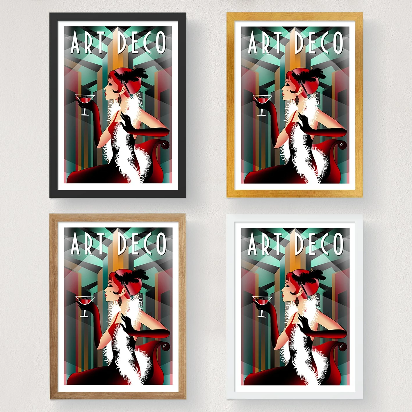 Poster A3 Art Deco, shumëngjyrësh, 29,7x42cm