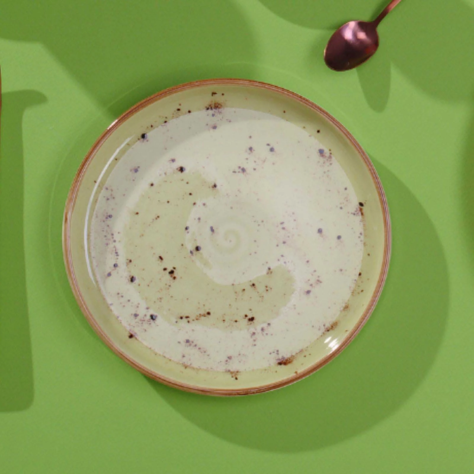 Tas i cekët Fine Dine Olive 200 mm, porcelan, set 4 copë, i gjelbër