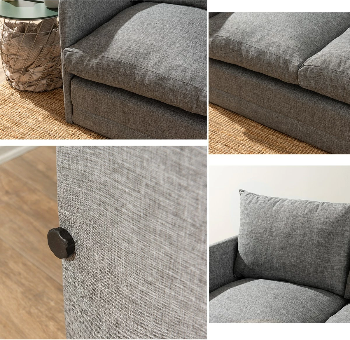 Divan-krevat dy ulëshe, Saga, ngjyrë gri e çelët