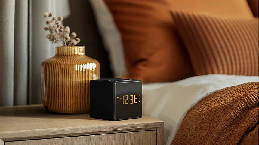 Orë alarmi digjitale Philips TAR4500/10, radio FM, port USB për karikim, e zezë