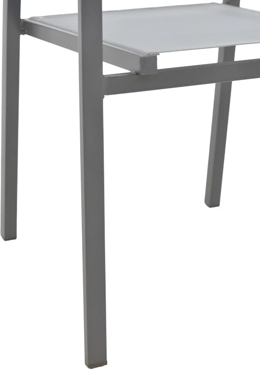 Karrige për kopsht Confidence metal anthracite dhe tekstilene gri 54x54x86cm