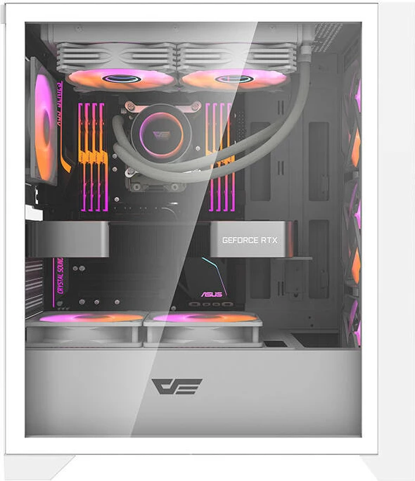 Kasë Darkflash DRX70 MESH, Middle Tower, 4 ventilatorë RGB, e bardhë