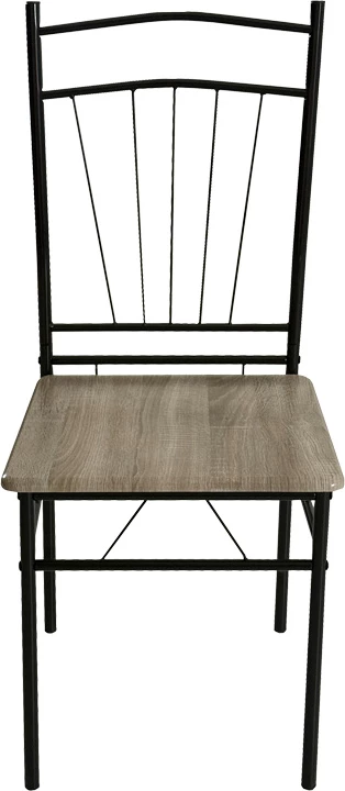 Tavolinë me karrige Roza II, set 5 copë, MDF, këmbë metalike, ngjyrë gri, 110x60x74cm