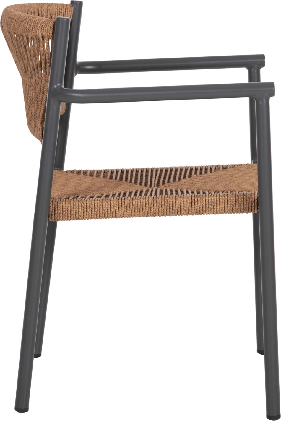 Karrige alumini STER FH5786.12, ngjyrë antracit, ratan sintetik, 55,5x53x78H cm