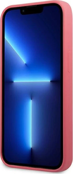 Mbështjellës Karl Lagerfeld për iPhone 13, 6.1", silikon, fuksja
