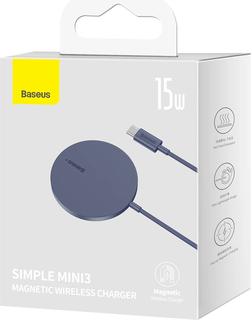 Karikues wireless Baseus Simple Mini3, MagSafe, Qi, 15W, vjollcë