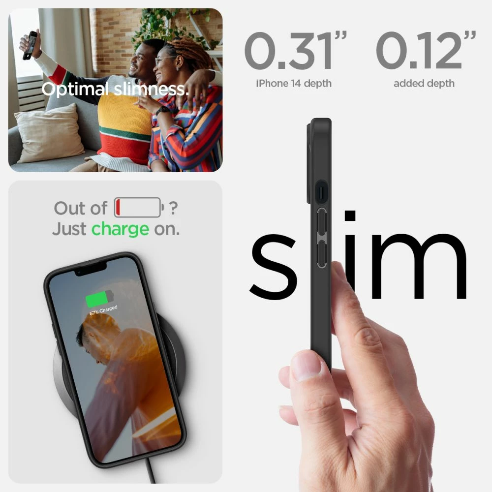 Mbështjellës, Spigen Ultra Hybrid për iPhone 14 Plus, TPU + polikarbonat, MIL-STD 810G, e zezë mat