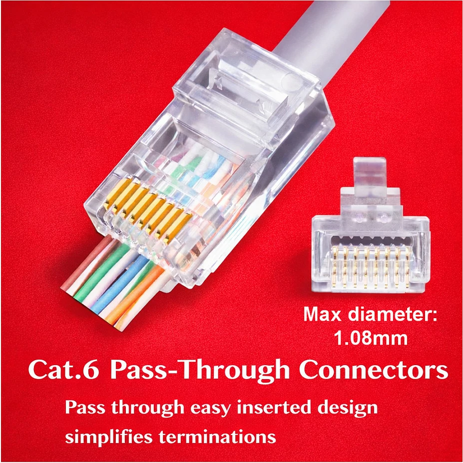 Konektor RJ45 EQUIP Cat6 UTP 100 copë, transparent