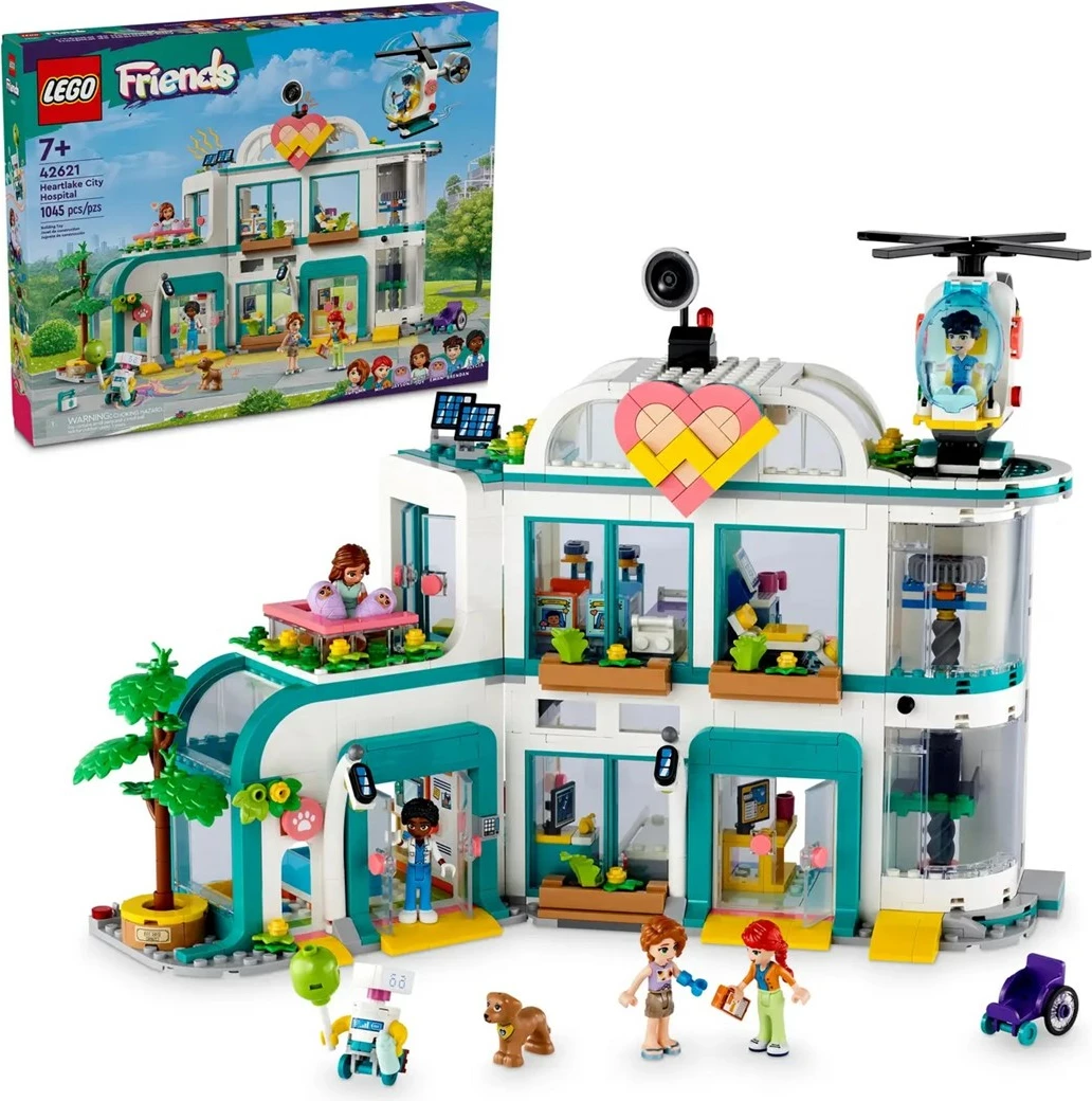 Set LEGO Friends Heartlake City Hospital 42621, 5 minifigura, për fëmijë, shumëngjyrësh