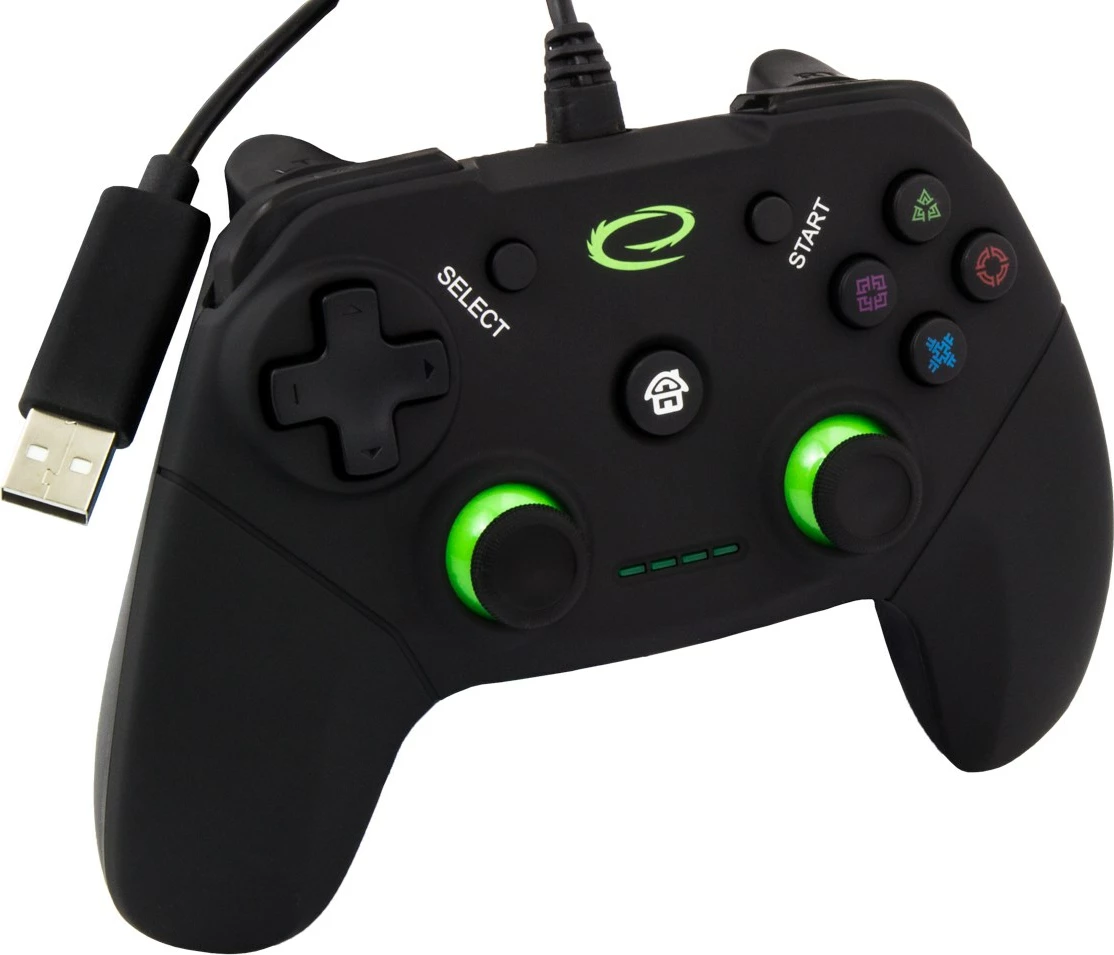 Kontroller gaming Esperanza EGG110K për PC, Playstation 3, i zi