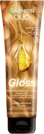 Maskë ngjyruese për flokë Garnier Olia Gloss Coloring Mask për femra Sunlit Blonde 150ml
