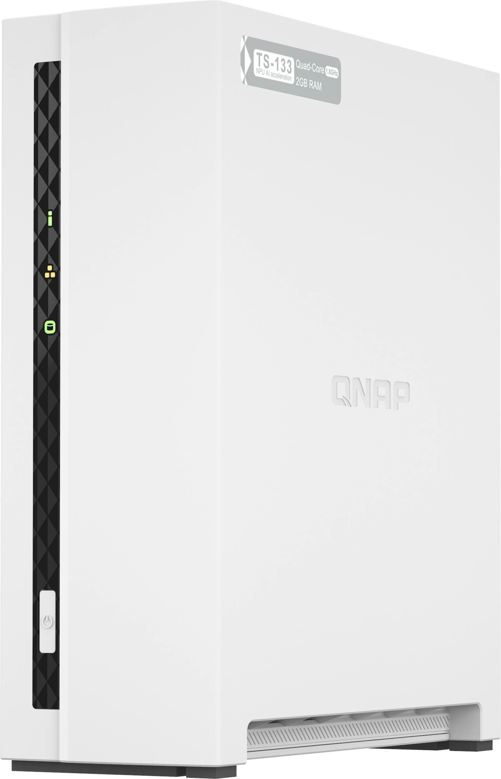 NAS QNAP TS-133, 1 bay, ARM Quad Core 1.8GHz, 2GB RAM, bardhë