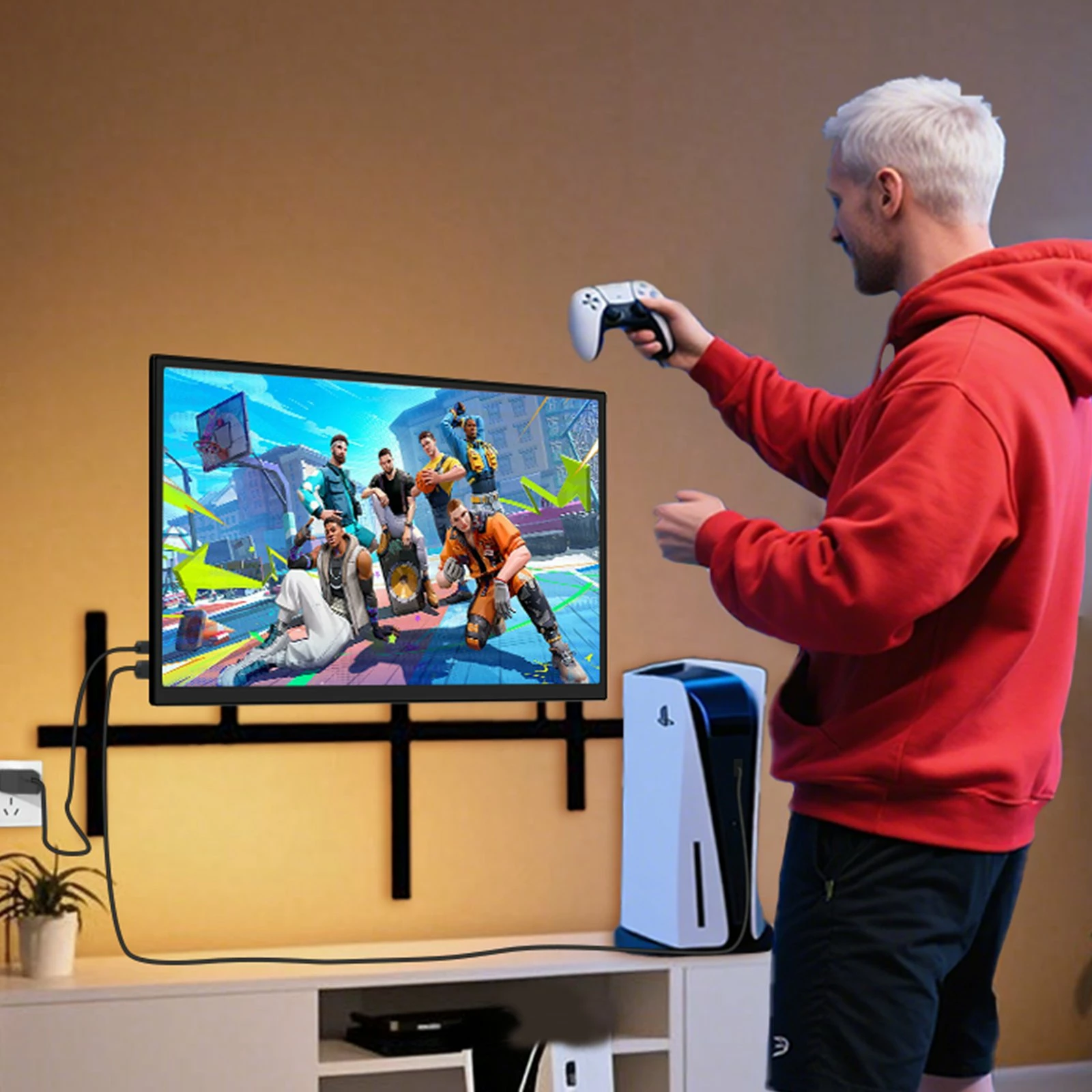 Monitor portativ Zeuslap Z18S 18.5" IPS Full HD 100Hz, i zi, set me karikues + kabllo HDMI + 2x USB-C