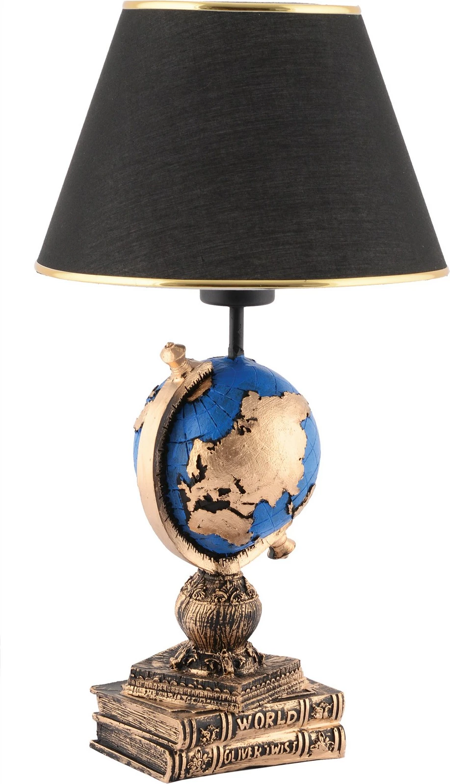 Llambë tavoline Opviq, World, e zezë, blu, ari