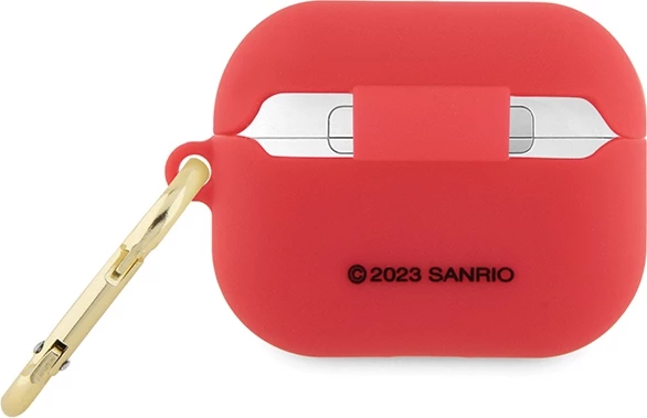 Mbështjellës Hello Kitty për AirPods Pro, 3D, silikon, me unazë, e kuqe