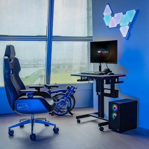 Tavolinë elektrike Thermaltake Cycledesk 100 GGD, LED, 80x50cm, e zezë