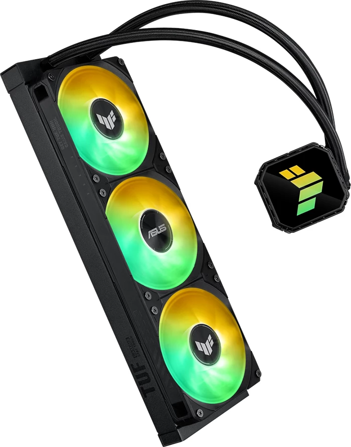 Ftohës AIO me ujë për CPU ASUS TUF Gaming LC III 360 ARGB, radiator 360mm, 3x120mm PWM fan, ARGB, i zi