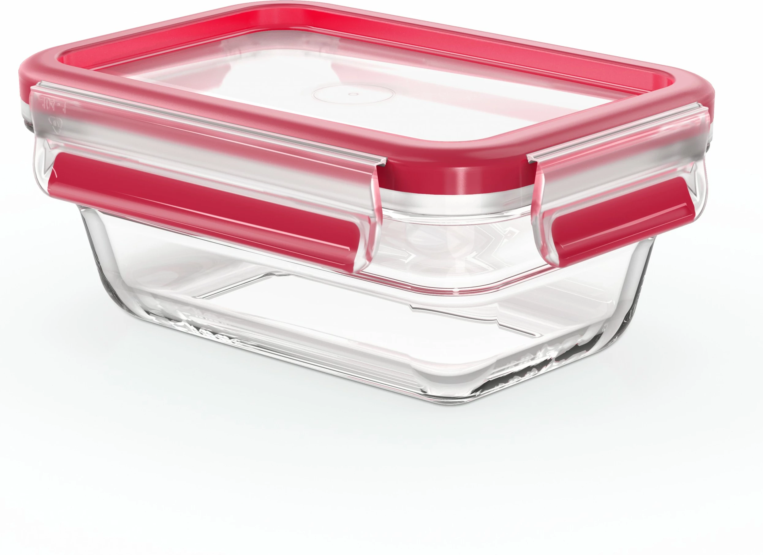 Enë qelqi Emsa Clip & Close N10405 0.45L, kapak i kuq