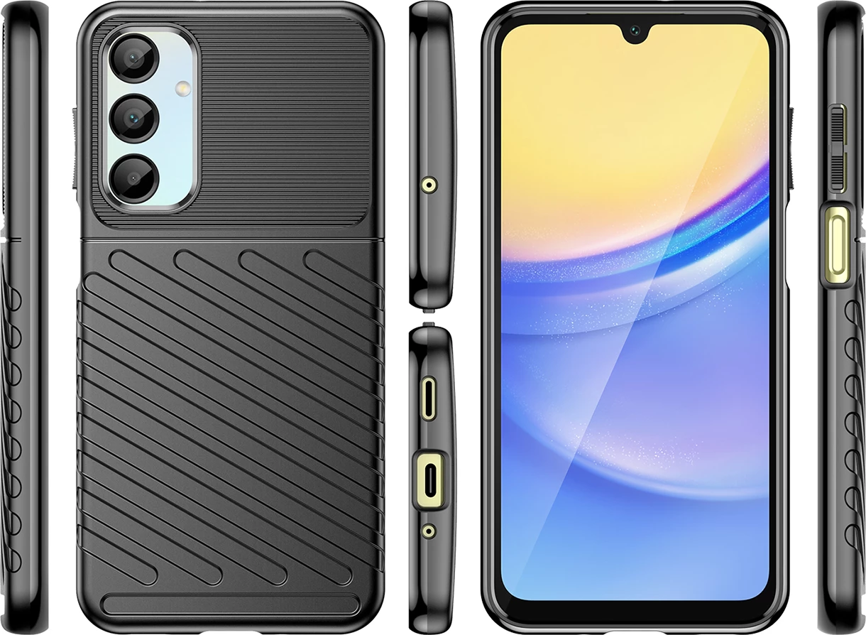 Mbështjellës Hurtel Thunder Case për Samsung Galaxy A26, silikon i blinduar, i zi