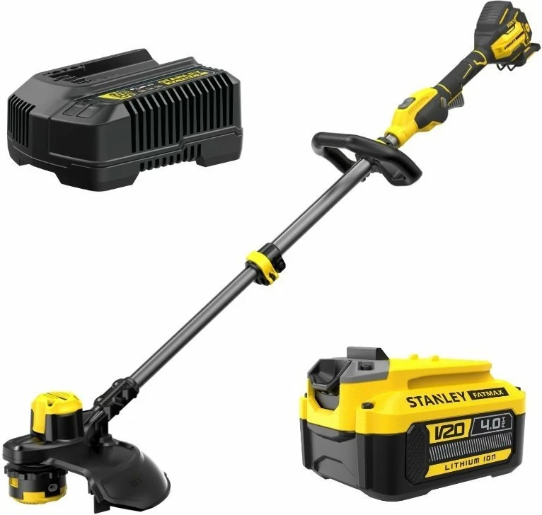 Trimer me bateri Stanley SFMCSTB933M-QW 18V, bateri 4Ah, prerje 33 cm, set me karikues, verdhë/zi
