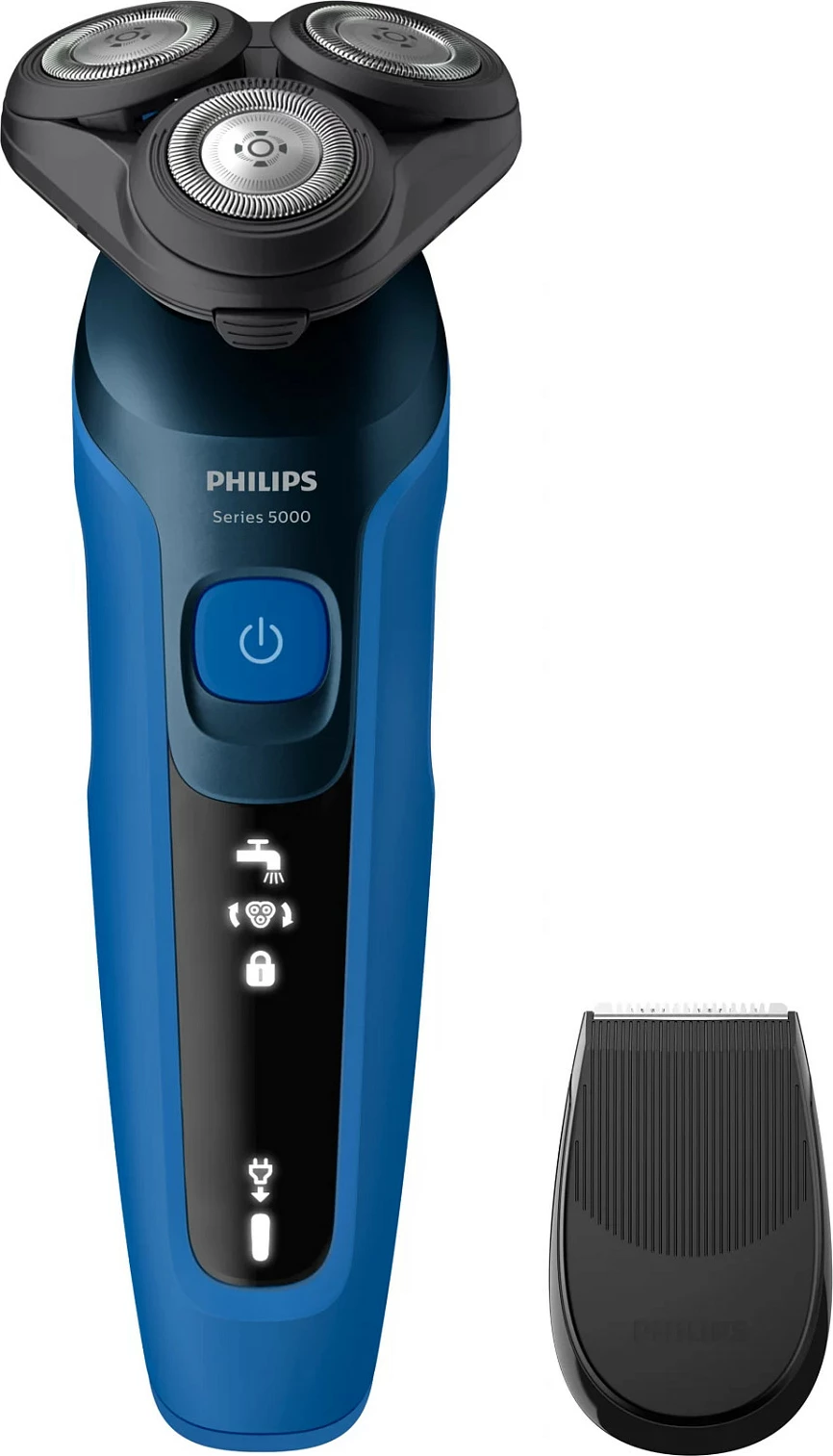 Makinë rroje Philips Series 5000 S5466/17, rrotulluese, me trimer, blu/zezë