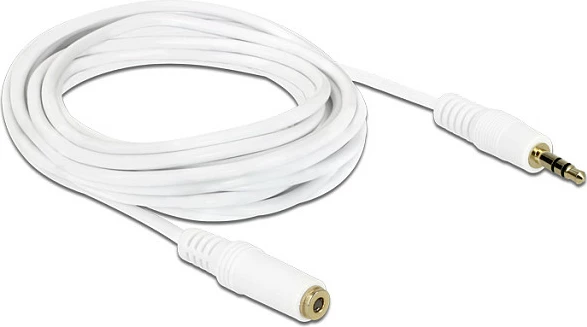 Kabllo zgjatëse audio DeLOCK 3.5mm mashkull-në-femër, 3 m, e bardhë