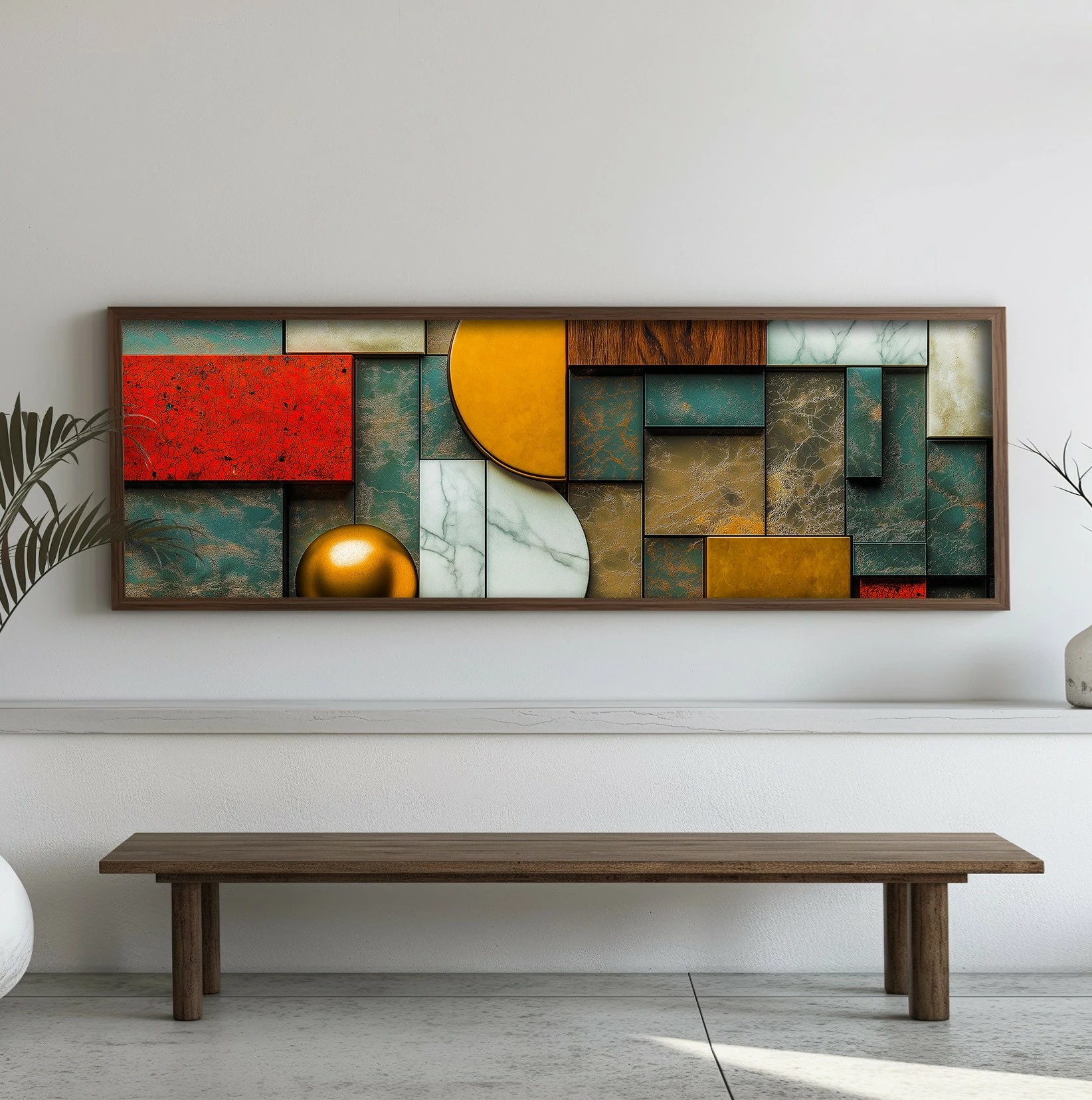 Pikturë dekorative me kornizë MDF, Wallity, EMR010, shumëngjyrëshe, 40x120x3.5cm