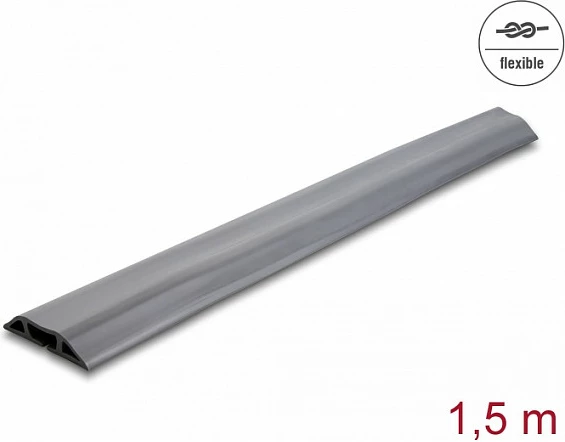 Kanal për kabllo DeLOCK PVC fleksibil 70 x 13 mm, 1.5 m, vetëngjitës, gri