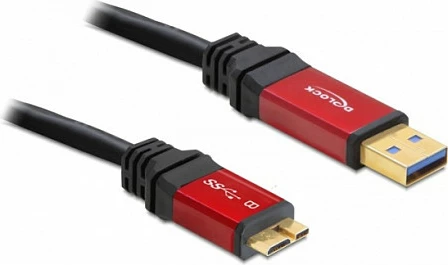 Kabllo USB 3.0 DeLOCK USB-A në Micro-USB B, 1m, 5Gbps, e kuqe/zezë