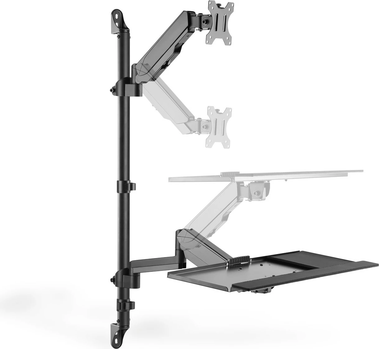 Mbajtës fleksibil muri Digitus, për monitor 17-32", rregullim lartësie, ngjyrë e zezë