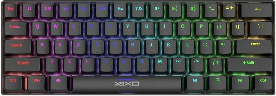 Tastierë mekanike Yaxo Nuxlak Outemu RS, 61 taste, RGB, e zezë