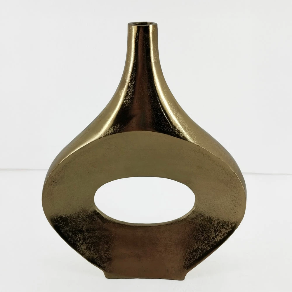 Vazo ovale ADEL, alumin, ngjyrë ari, 28x7x35cm