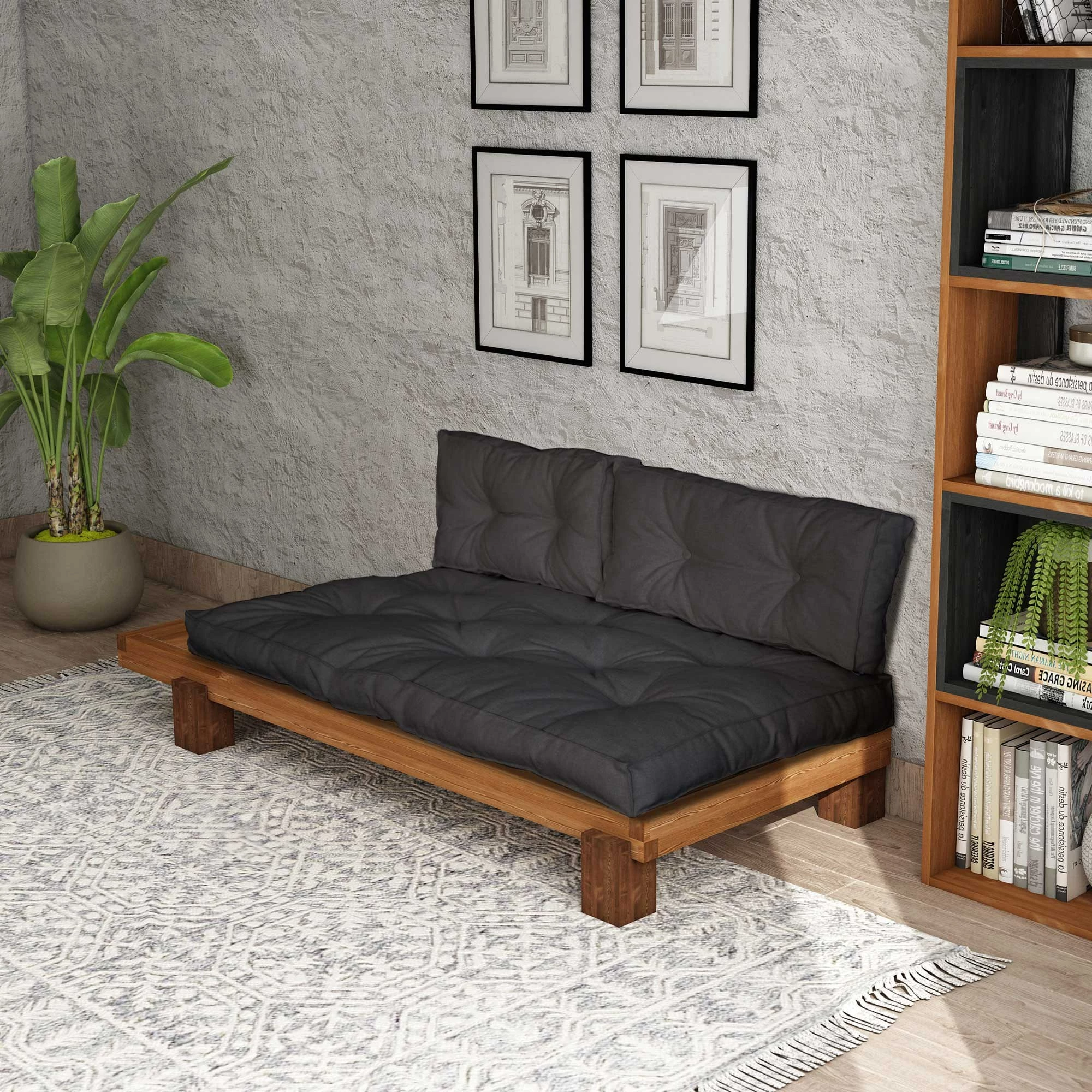 Lounger Atelier del Sofa, ngjyrë teak dhe antracit, CPT8375-200