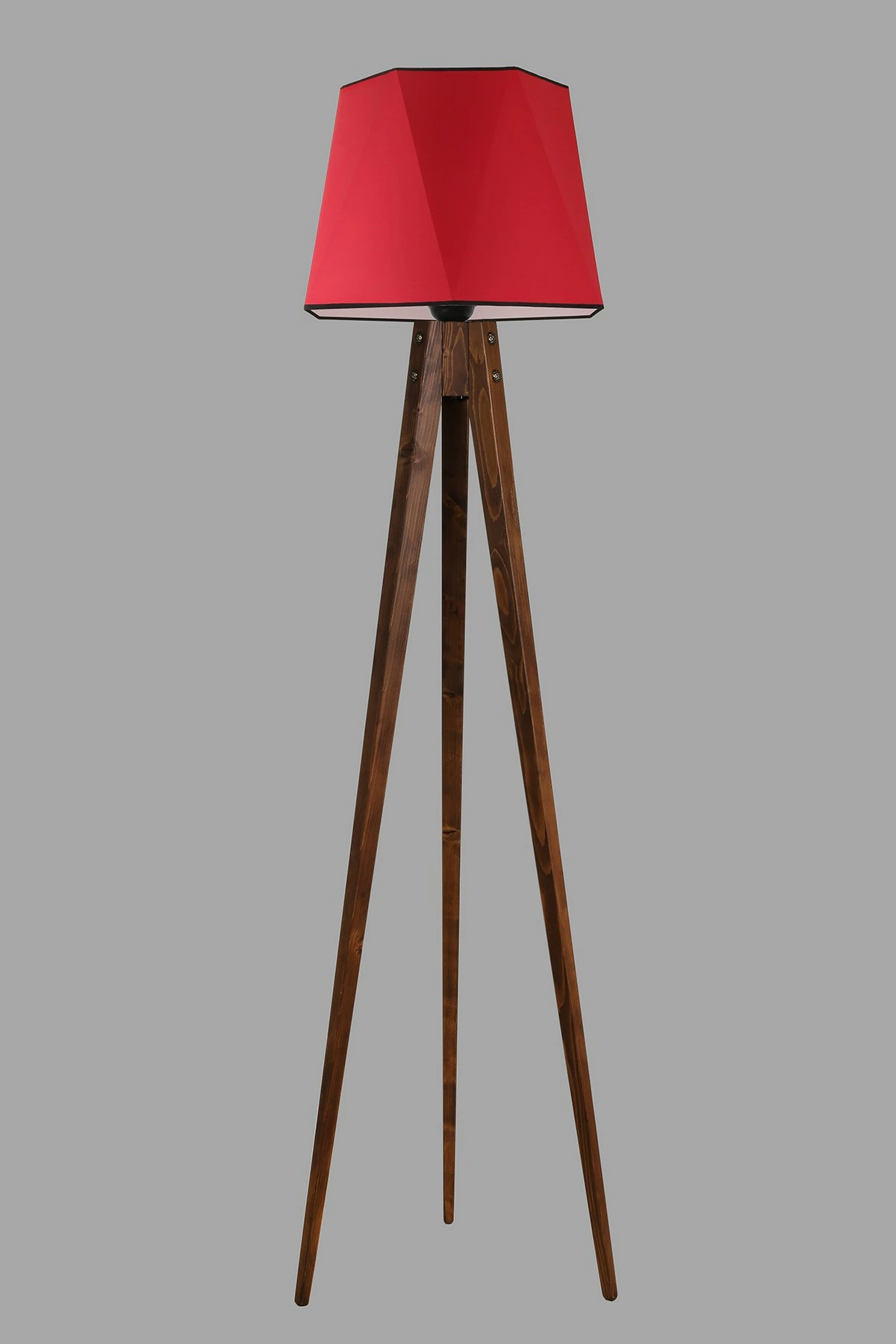 Lambader tripod prej druri, kapak i kuq, Opviq