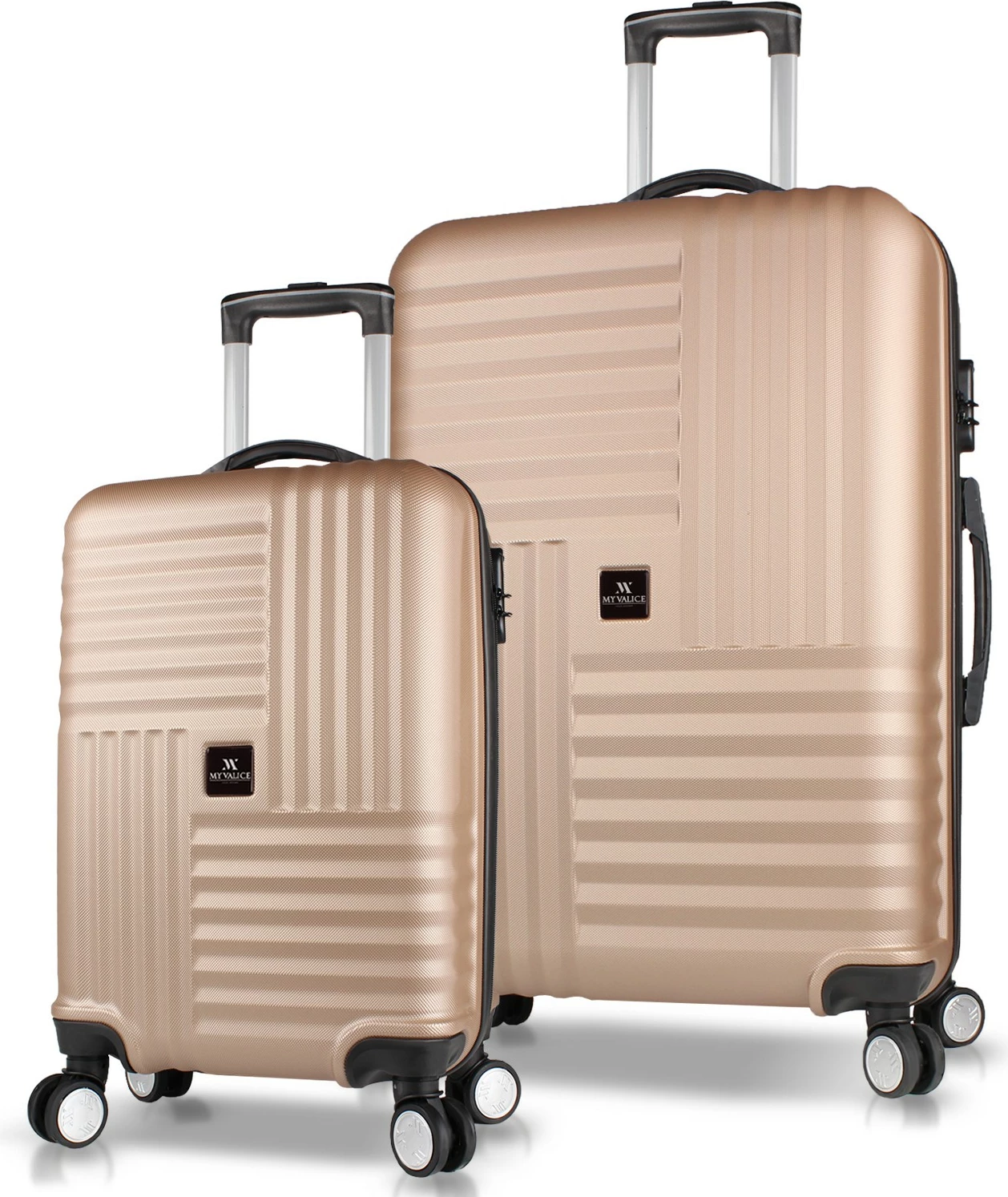 Set valixhesh (2 copë), ngjyrë ari, Zoozie Bags, 8302