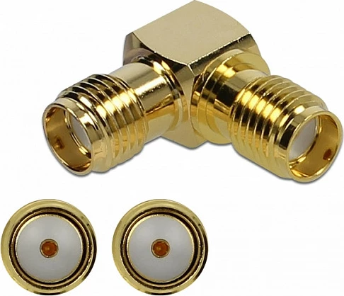Adapter RF DeLOCK 89952, SMA në SMA, 50Ω, i artë