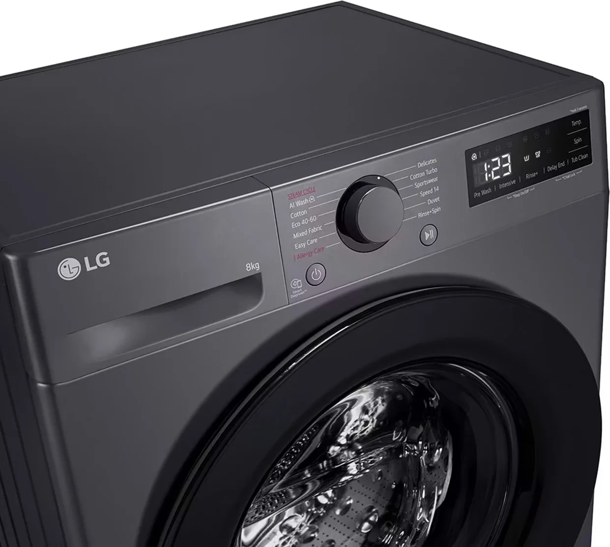 Makine larëse, LG F2WR508SBM, 8 kg, 1200 rpm, AI DD dhe Steam, Slim, e zezë