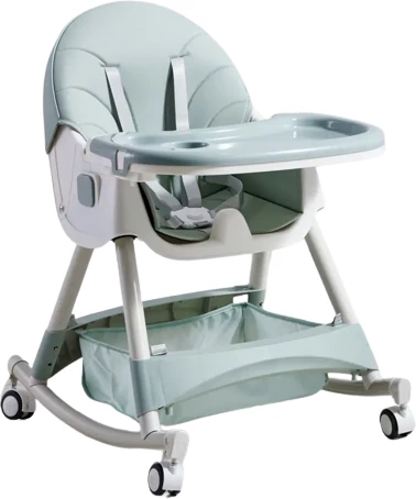 Karrige e ngrënies me rrota dhe lëkundëse për fëmijë KNLFH, hiri